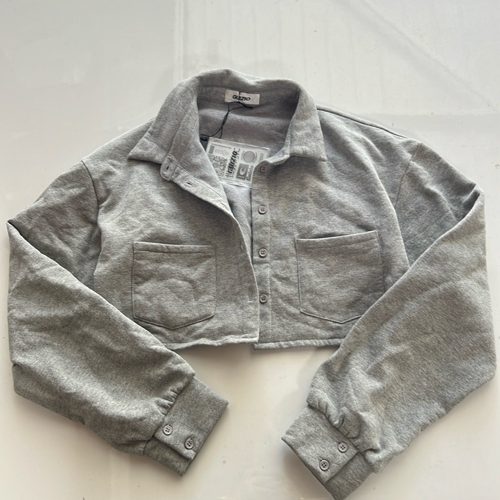 Cropped Guizio button up sweat jacket